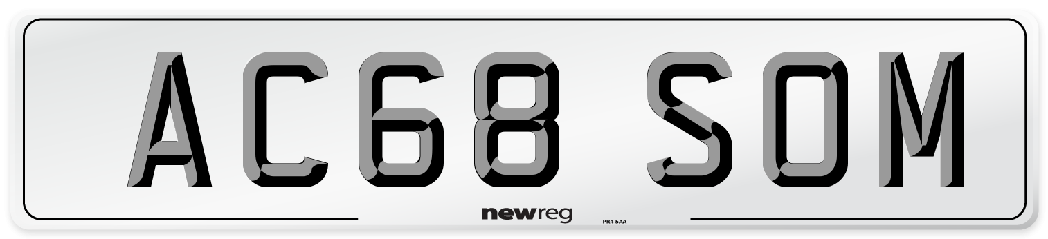 AC68 SOM Number Plate from New Reg